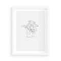 Plakat w ramie 50x70 - Rozkwitające Formy - szkic, minimalizm - rama biała