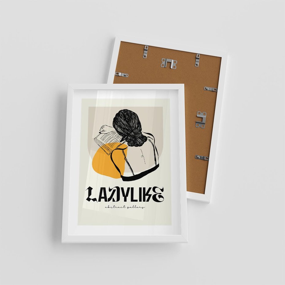 Plakat w ramie 30x40 - Kobiecość w Literach - grafika, nowoczesność - rama biała