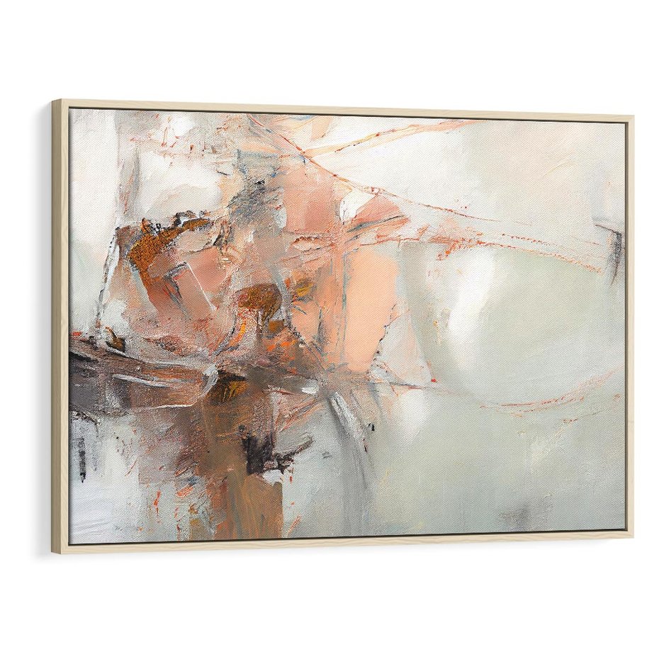 Obraz w ramie 70x50 - Taniec księżycowego pyłu - abstrakcja, tekstury farb - rama drewno
