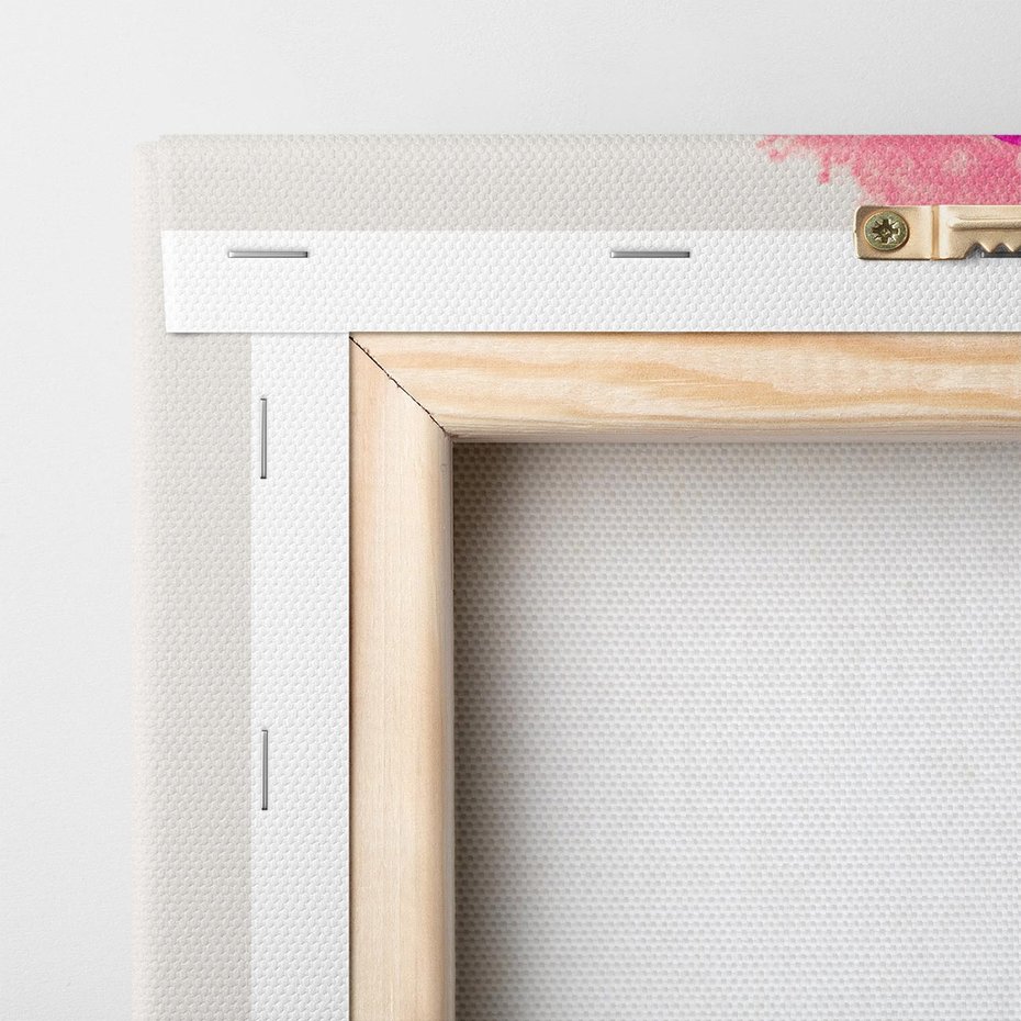 Obraz na płótnie 50x70 - Kwiaty we Włosach - różowa postać, grafika