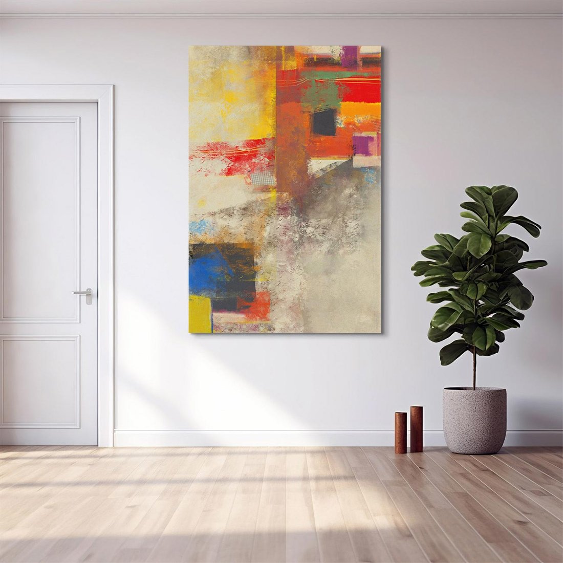 Obraz na płótnie 50x70 - Abstrakcja olejna - kształty i kolory - abstrakcja, olejna