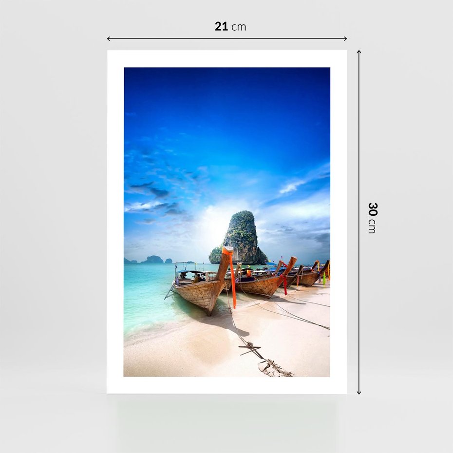 Plakat bez ramy 21x30 - Morze na Łodzi - morze, łódź