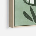 Obraz w ramie 50x50 - Objęcia Zieleni - zielona abstrakcja, zgaszona zieleń - rama drewno
