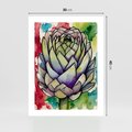 Plakat bez ramy 30x40 - Zamknięte w Roślinie - abstrakcja, akwarela