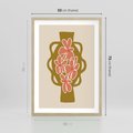 Plakat w ramie 50x70 - Rozbijające Formy - abstrakcyjny plakat, kwiaty na wazonie - rama drewno