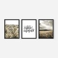 Zestaw obrazy w ramie 50x70 galeria - Boho, minimalizm, spokój, napis - rama czarna