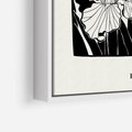 Obraz w ramie 80x120 - Spojrzenia na szkicowaną przeszłość - kwiaty, typografia - rama biała