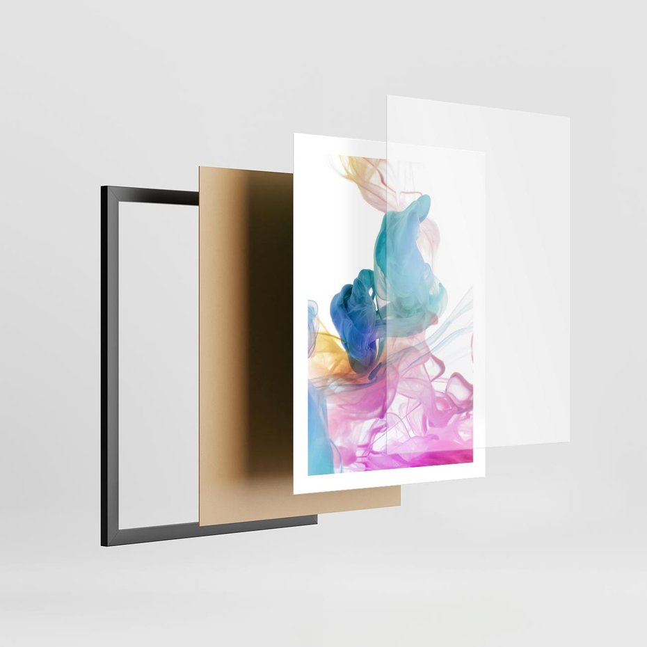 Plakat w ramie 50x70 - Abstrakcyjne Pastelowe Piękno - abstrakcja, pastelowe - rama czarna