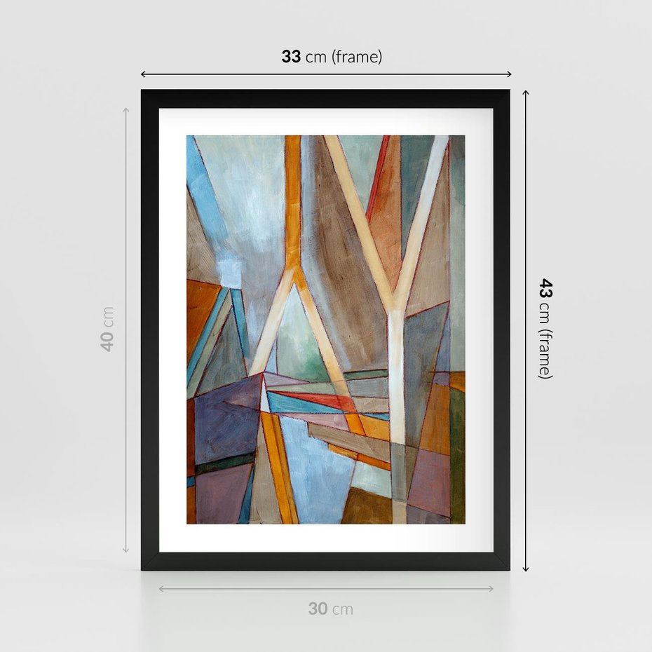 Plakat w ramie 30x40 - Geometria abstrakcji - abstrakcja, geometria - rama czarna