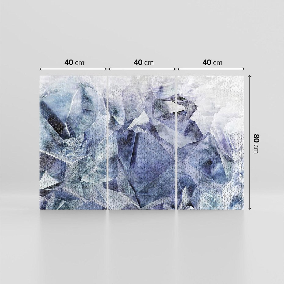 Obraz na płótnie 120x80 - Melodia mgieł i marzeń - abstrakcja w kolorze granatu, przypominająca górę lodową