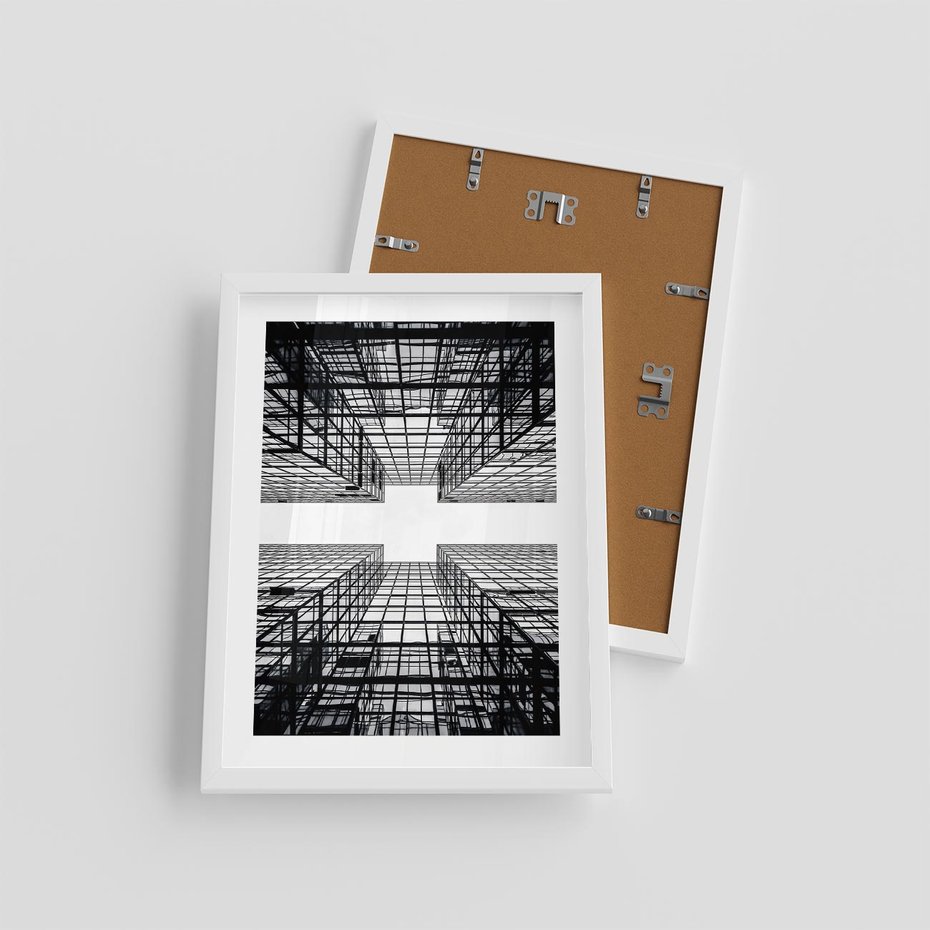 Plakat w ramie 30x40 - Czar i Wielkość - wieżowce, architektura - rama biała