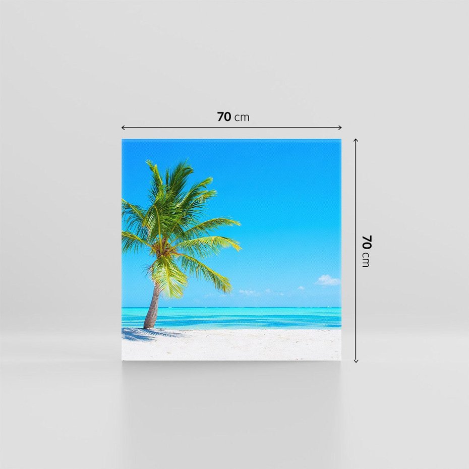 Obraz na płótnie 70x70 - Rajska Plaża na Karaibach - Karaiby, plaża