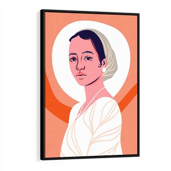 Obraz w ramie 50x70 - Kobieca Harmonia - nowoczesny plakat, styl retro - rama czarna