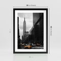 Plakat w ramie 30x40 - Nowy York, taksówka w ruchu - Nowy York, taksówka - rama czarna