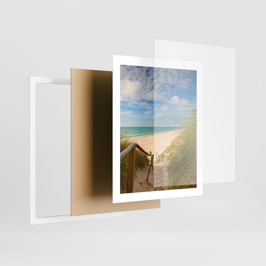 Plakat w ramie 40x50 - Spokojna plaża nad Bałtykiem - plaża, Bałtyk - rama biała