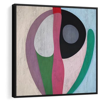 Obraz w ramie 50x50 - Wibracje Kolorów Marzeń - abstrakcyjne dziwne kształty, olejny obraz - rama czarna