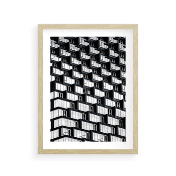 Plakat w ramie 40x50 - Elegancja Wysokości - architektura, wieżowiec - rama drewno