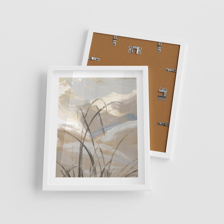 Plakat w ramie 40x50 - Nowoczesne Odbicia - akwarela, obraz - rama biała