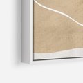 Obraz w ramie 50x50 - Beżowa Harmonia - abstrakcyjne, nieregularne plamy - rama biała