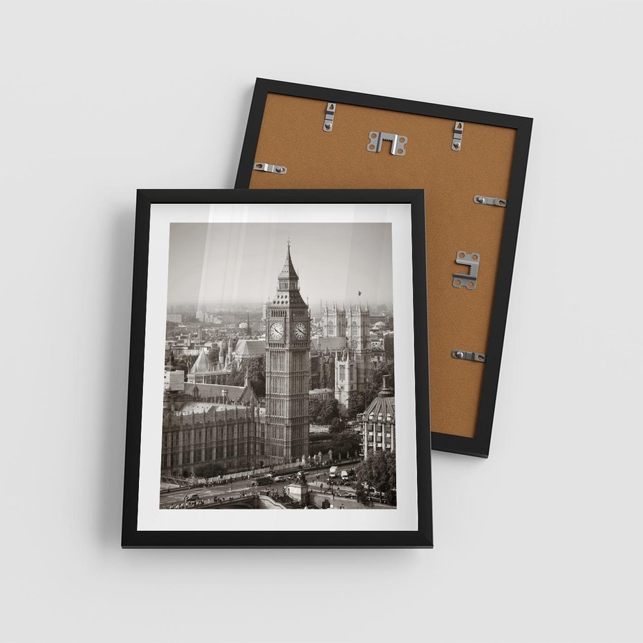 Plakat w ramie 40x50 - Magiczna esencja Londynu: Big Ben i miasto - Big Ben, Londyn - rama czarna