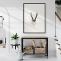 Plakat w ramie 30x40 - Minimalistyczne Poroże Jelenia - poroże jelenia na ścianie, minimalizm - rama czarna