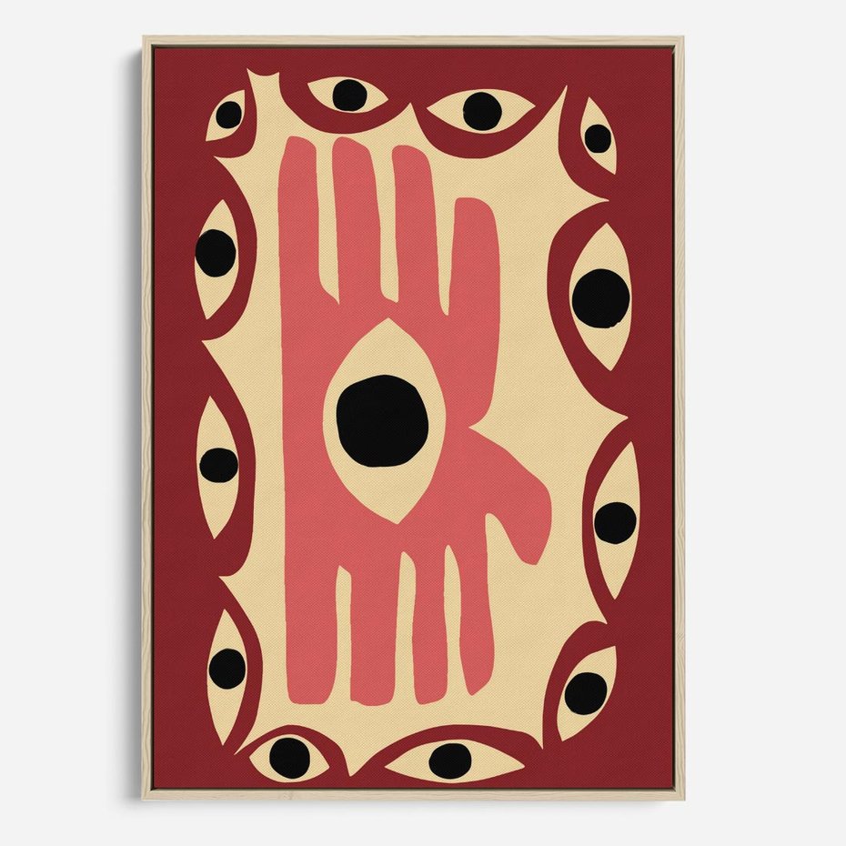 Obraz w ramie 80x120 - Migotliwe Kształty - abstrakcyjny obraz, boho styl - rama drewno