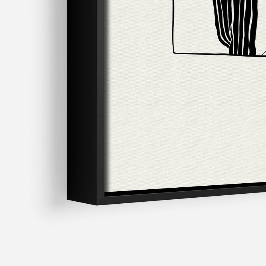 Obraz w ramie 70x100 - Zaklęta roślinna ekspresja - nowoczesna sztuka, minimalistyczny styl - rama czarna