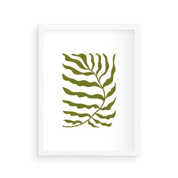 Plakat w ramie 40x50 - Rytmy Chaosu - roślina, gałązka - rama biała