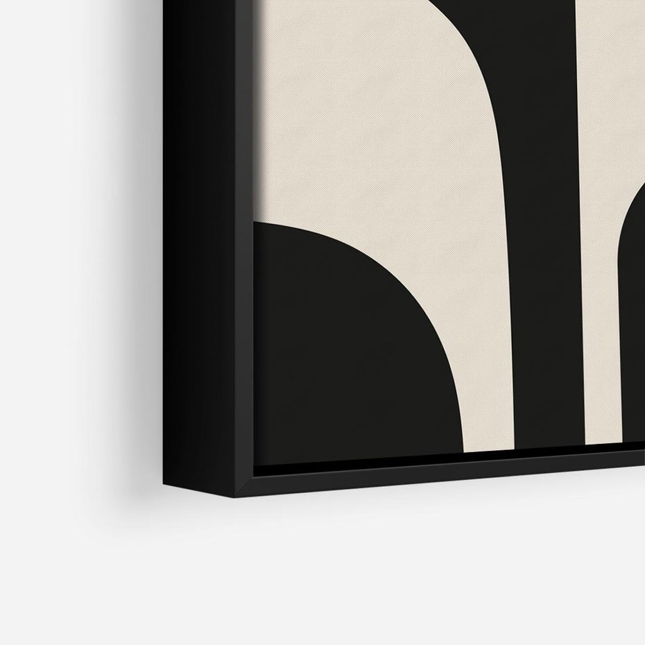 Obraz w ramie 50x50 - Abstrakcyjne Linie - boho plakat, rycina - rama czarna