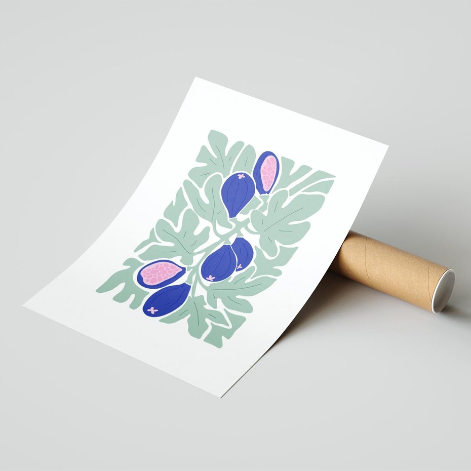 Plakat bez ramy 50x70 - Figi Fioletu - figi, sztuka nowoczesna