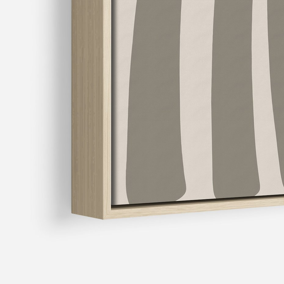 Obraz w ramie 50x70 - Beżowa Delikatność - nowoczesna sztuka, plakat modern - rama drewno