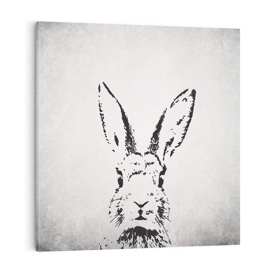 Obraz na płótnie 50x50 - Szkicowany królik w grafice - szkic, królik