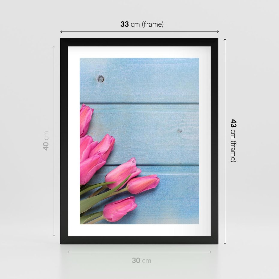 Plakat w ramie 30x40 - Piękno w pełnym rozkwicie - kwiaty, tulipany - rama czarna