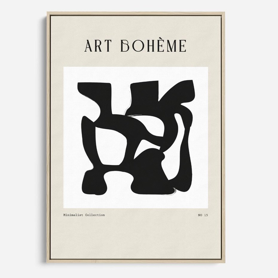 Obraz w ramie 80x120 - Boho Szepty - boho plakat, minimalizm - rama drewno