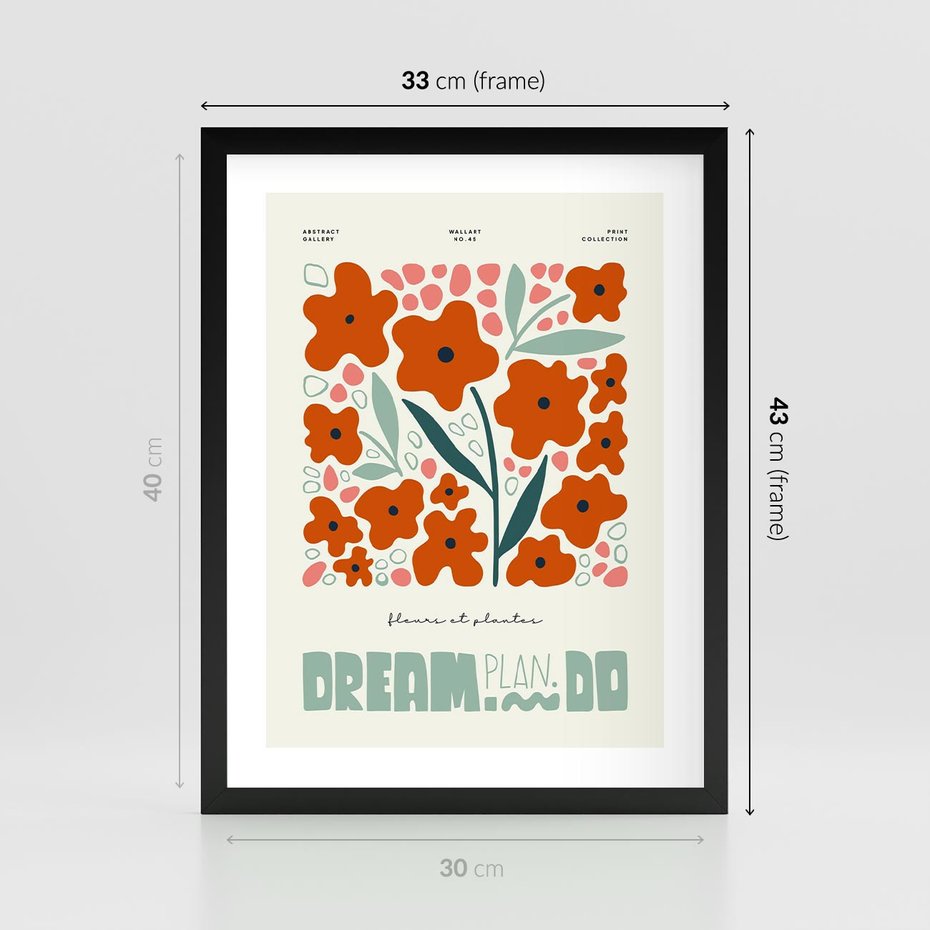 Plakat w ramie 30x40 - Abstrakcyjne Spektrum - kwiaty, abstrakcja - rama czarna