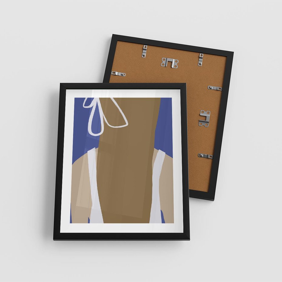 Plakat w ramie 40x50 - Kobieca Inspiracja - plakat retro, kobieta z kokardą - rama czarna