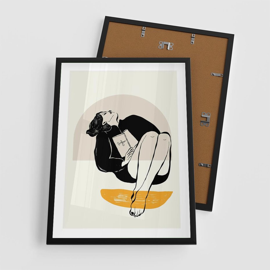 Plakat w ramie 50x70 - Kształt Kobiecego Portretu - grafika, kobieta - rama czarna