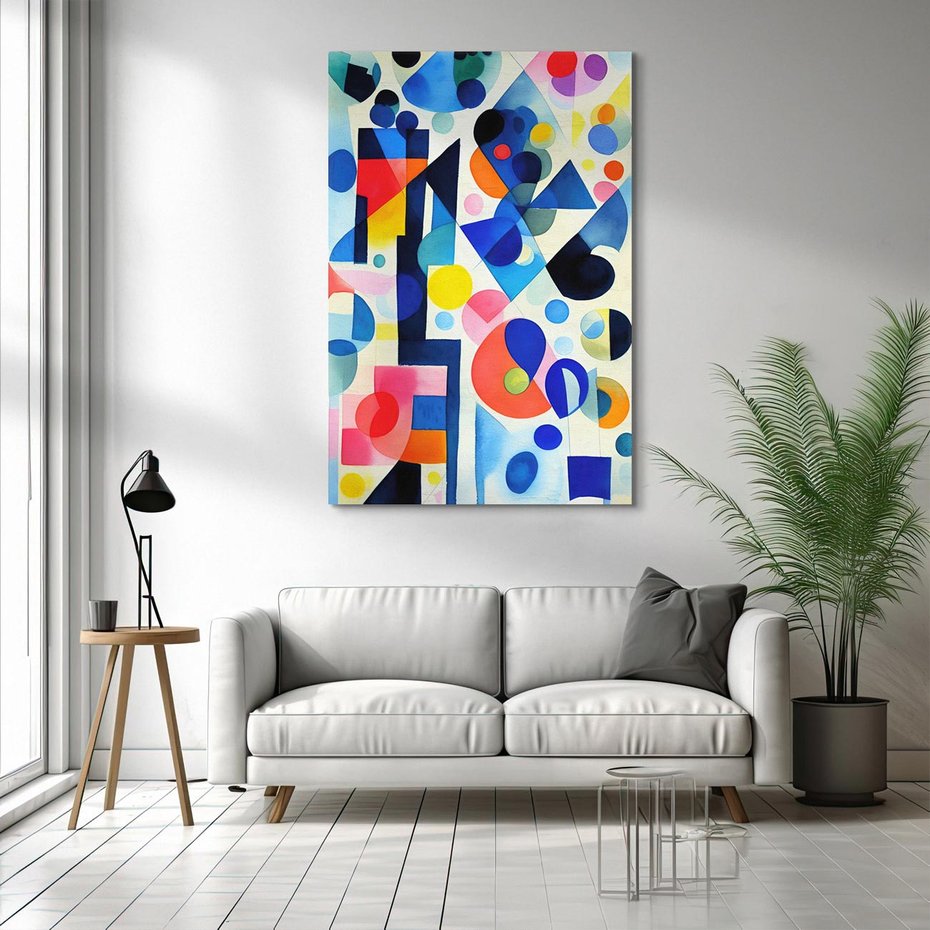 Obraz na płótnie 80x120 - Księga Akwarelowych Przeniknięć - abstrakcyjny obraz, różne kolorowe kształty