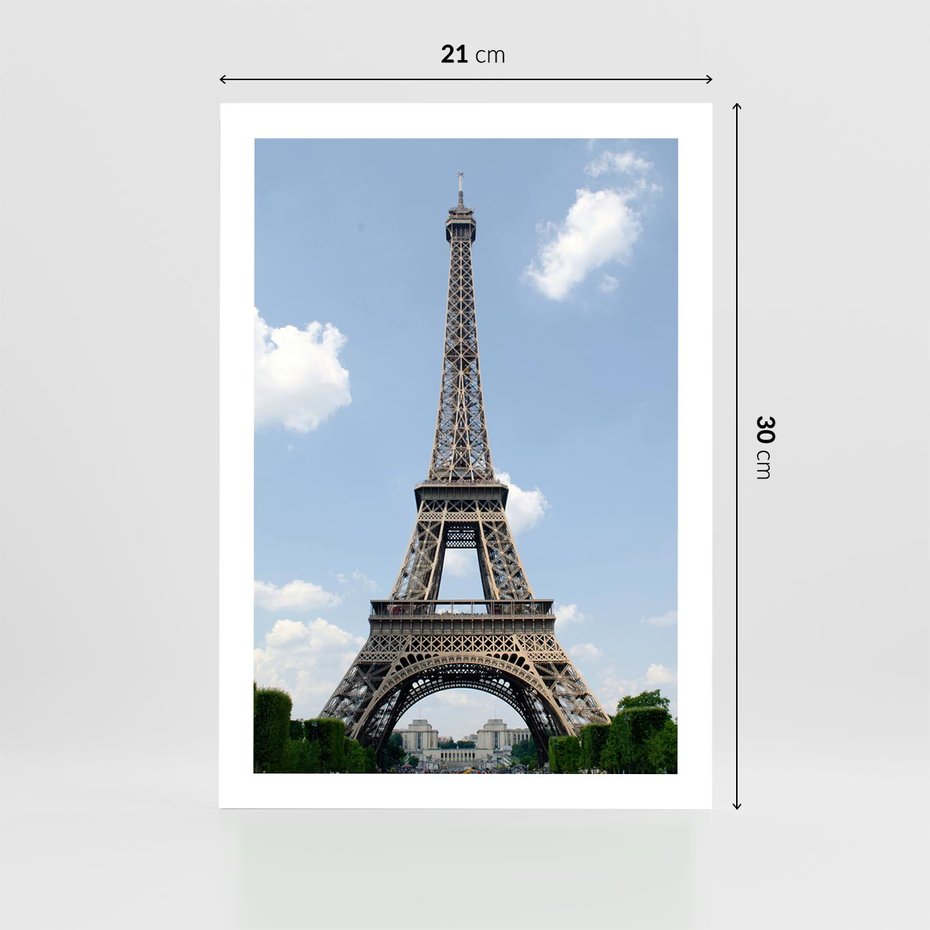 Plakat bez ramy 21x30 - Paryż z wieżą Eiffla - Eiffla, Paryż