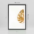 Plakat w ramie 50x70 - Przyjemność dla Oczu - złote, liście - rama czarna