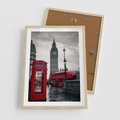 Plakat w ramie 50x70 - Londyński Klimat Telefoniczny - Londyn, telefon - rama drewno