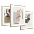 Zestaw obrazy w ramie 40x50 galeria - Nowoczesne, abstrakcja, plakat - rama drewno