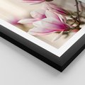 Plakat w ramie 30x40 - Urok Magnolii - magnolie, kwiaty - rama czarna