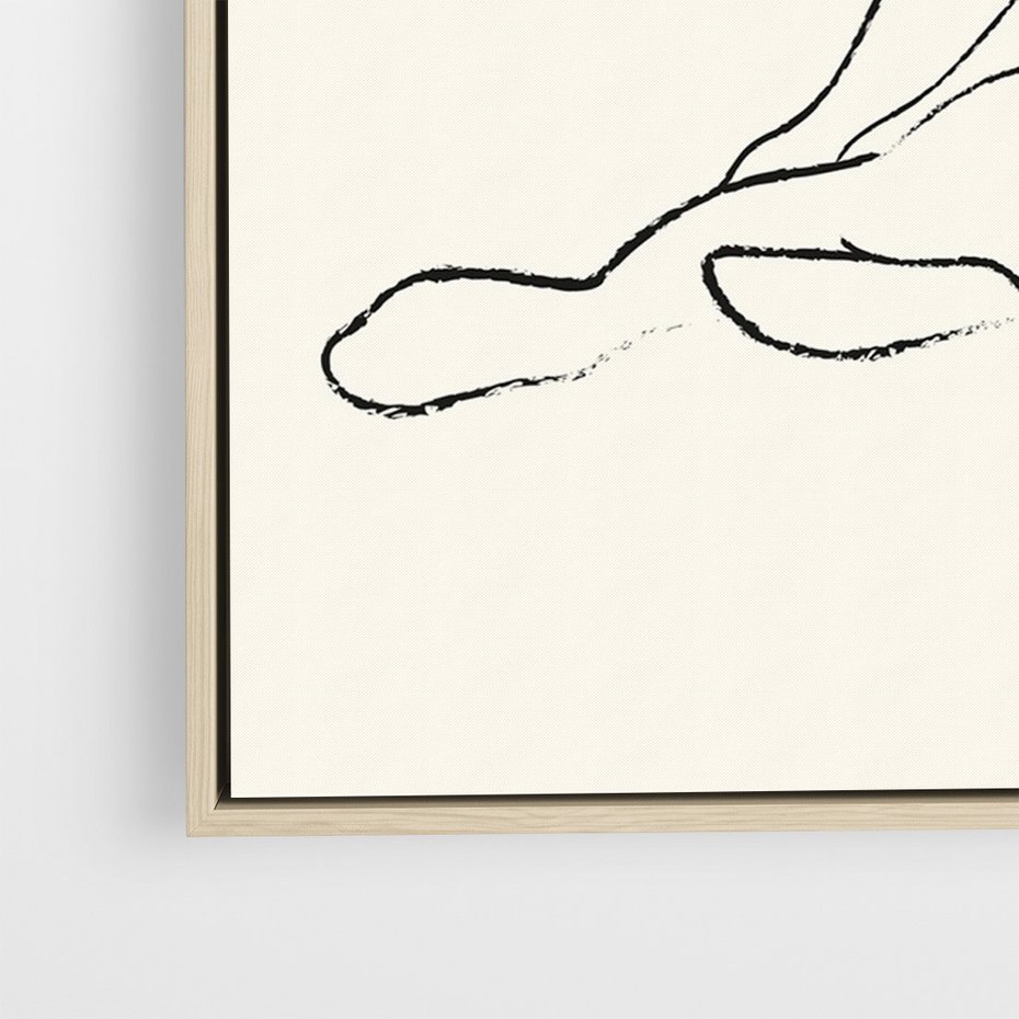 Obraz w ramie 80x120 - Akt w Minimalizmie - kobieta akt, minimalizm - rama drewno