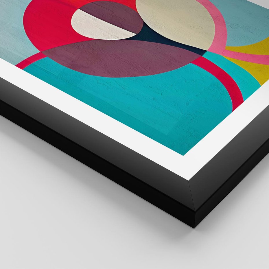 Plakat w ramie 50x70 - Kolorowe Odsłony Inspiracji - abstrakcyjny obraz, olejny - rama czarna