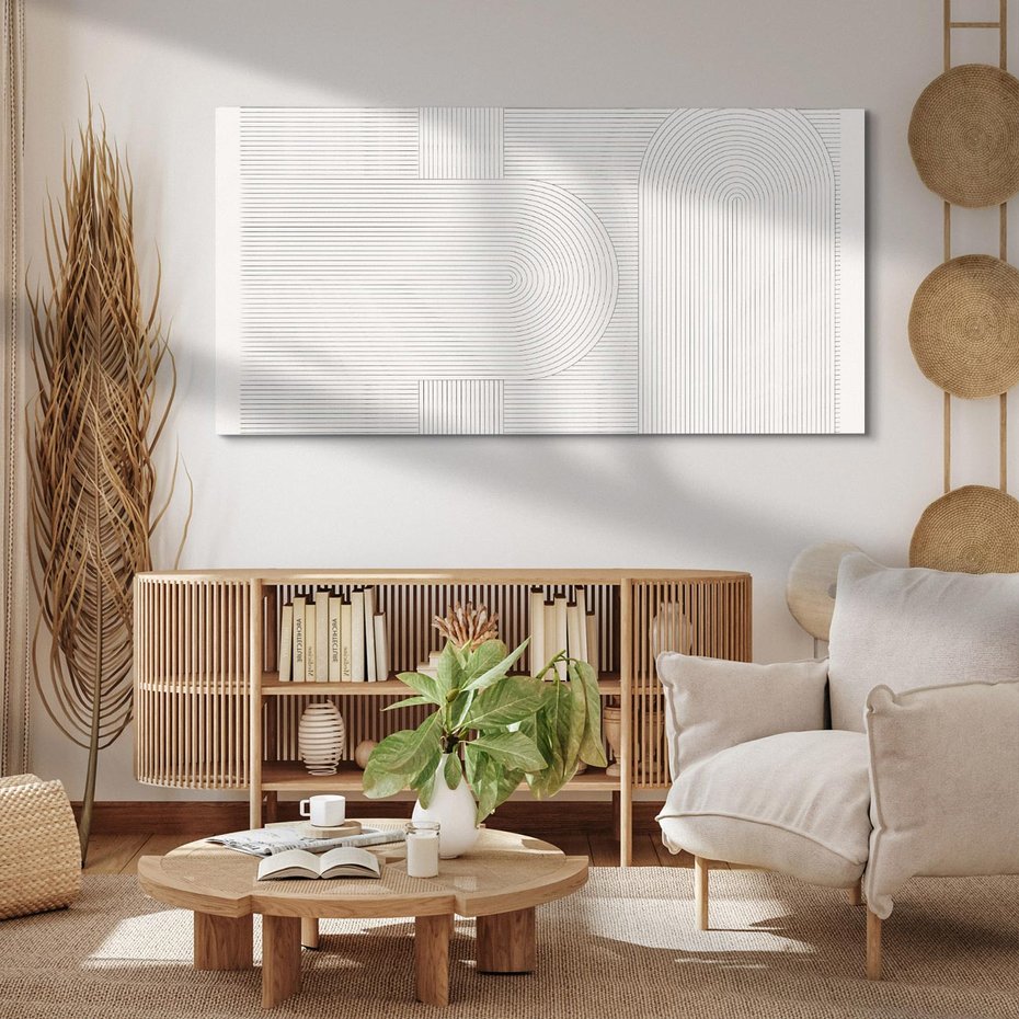 Obraz na płótnie 120x60 - Geometryczna Elegancja Mid Century - mid century, minimalizm