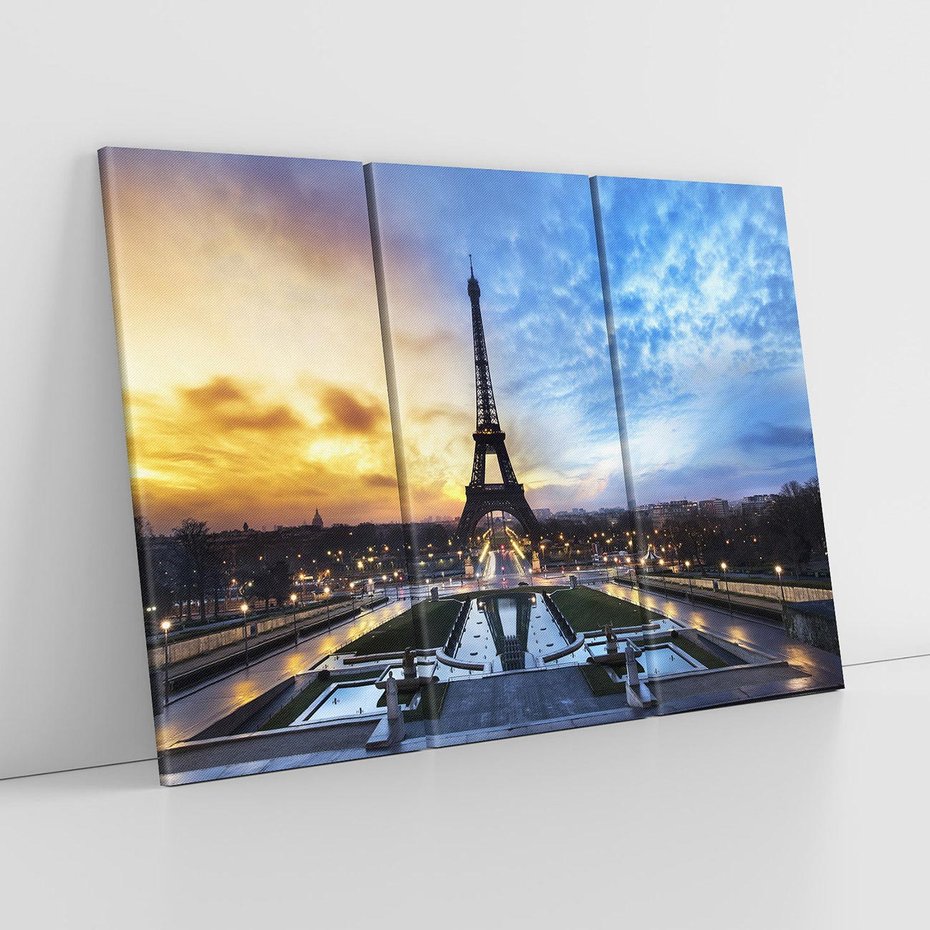 Obraz na płótnie 120x80 - Romantyczny Paryż - Wieża Eiffla w blasku - Paryż, Wieża