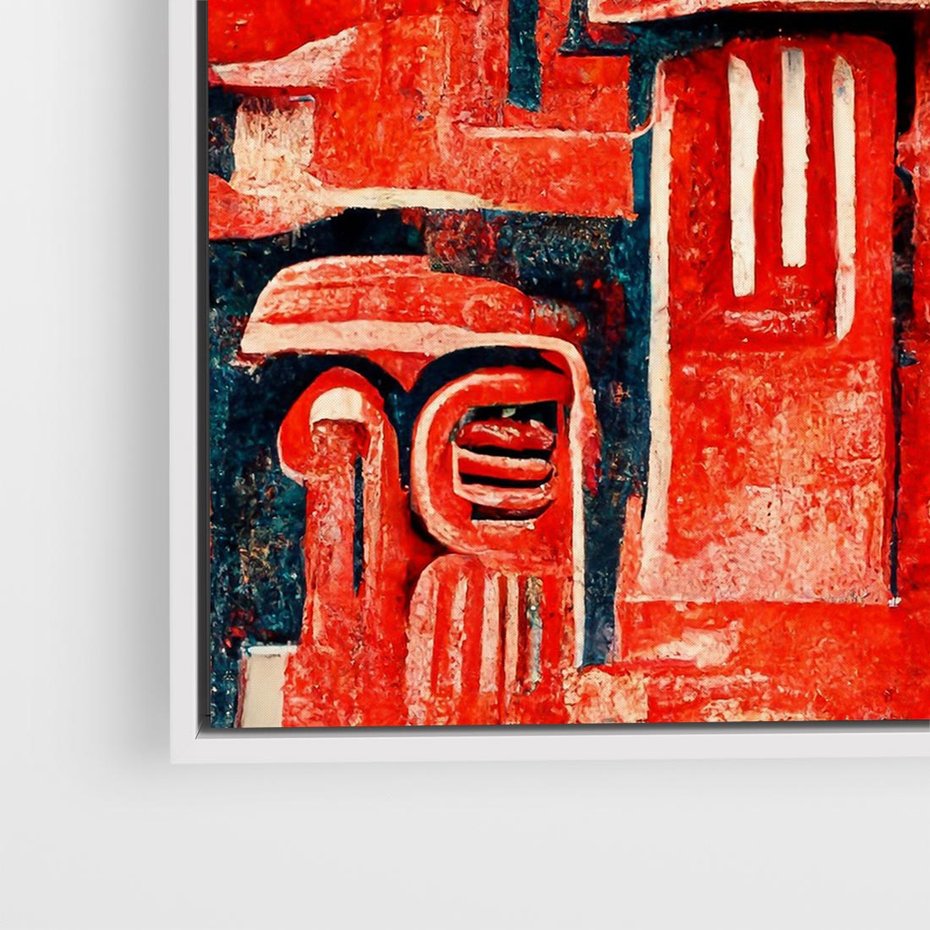 Obraz w ramie 80x80 - Mistyka Wschodnich Światów - orientalna sztuka, nawiązanie do Japonii - rama biała