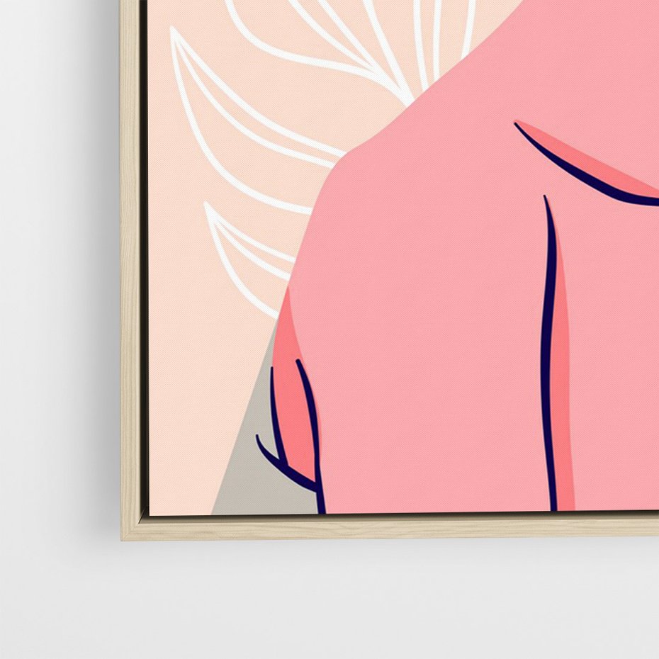 Obraz w ramie 50x70 - Kobiecy Kształt Świata - nowoczesny plakat, styl retro - rama drewno