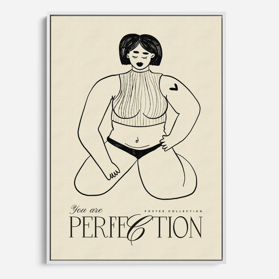 Obraz w ramie 70x100 - Refleksje Przejmujących Myśli - rysunek, plakat - rama biała